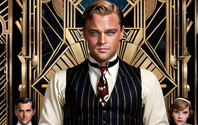 **Prompt:** Detailed character development of Jay Gatsby from "The Great Gatsby," capturing his personality, goals, and transformation. In a vintage, opulent setting reminiscent of the Roaring Twenties.