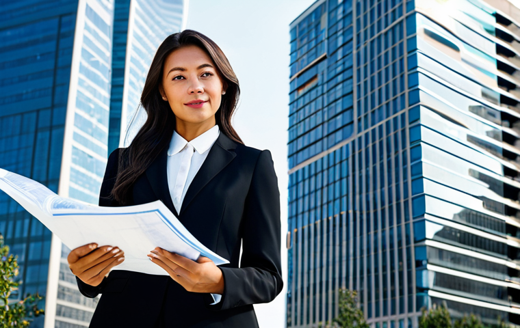 **
"A professional female architect, fully clothed in a tailored business suit and modest dress, standing in front of a modern skyscraper she designed, holding blueprints, perfect anatomy, correct proportions, natural pose, safe for work, appropriate content, professional, family-friendly, well-lit, architectural photography, high quality."
**