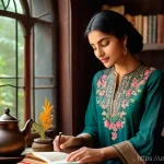 스토리텔러가 배우는 창의적 글쓰기 - **A Whimsical Cozy Fantasy Tea Shop with AI Assistance**
    **Prompt:** A Pakistani female author i...