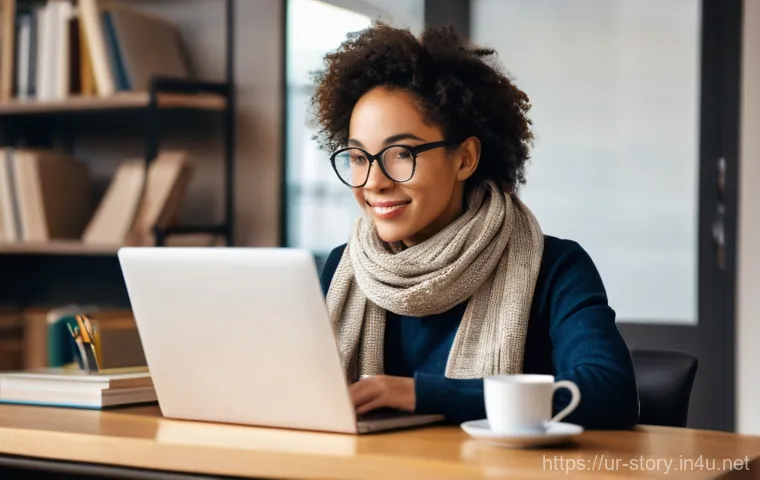 스토리텔러 자격증 취득 방법 - **Prompt for Online Certification Course:**
    "A cozy and well-lit home office or study area. A fo...