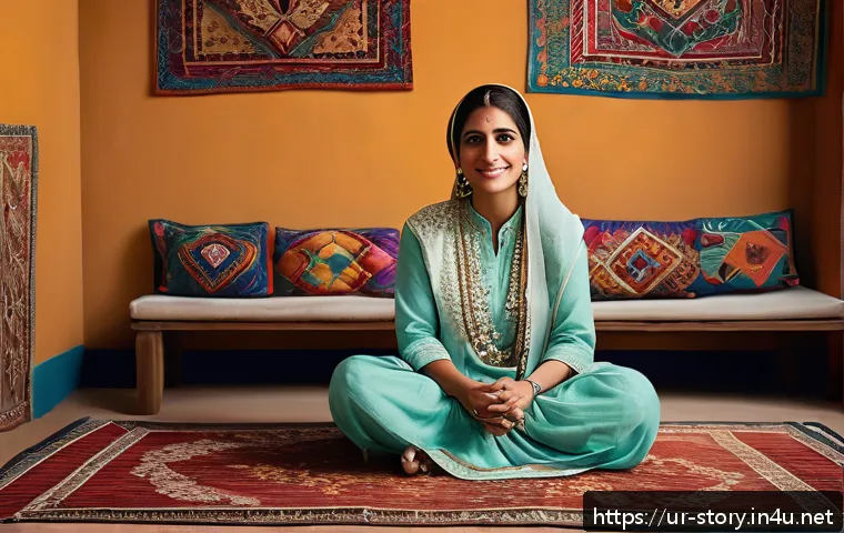 스토리텔러 직업의 장단점과 도전 과제 분석과 사례 연구 - A warm and intimate scene of a South Asian storyteller in traditional Pakistani attire, sitting cros...