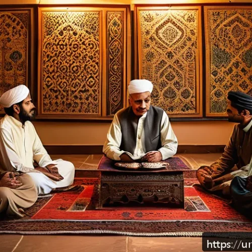 스토리텔러 직무에서의 스토리 제작 능력 향상 방법과 사례 분석과 전략 - A warm and emotionally evocative scene depicting a Pakistani storyteller in traditional attire sitti...