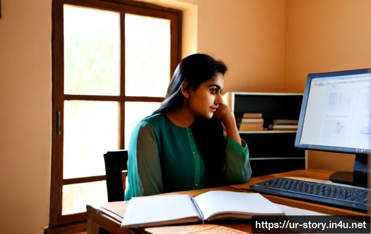 Home 30 스토리텔러 직무 전환을 고려할 때 - Photorealistic career transition scene in a warm Pakistani home office, an Urdu-speaking professiona...